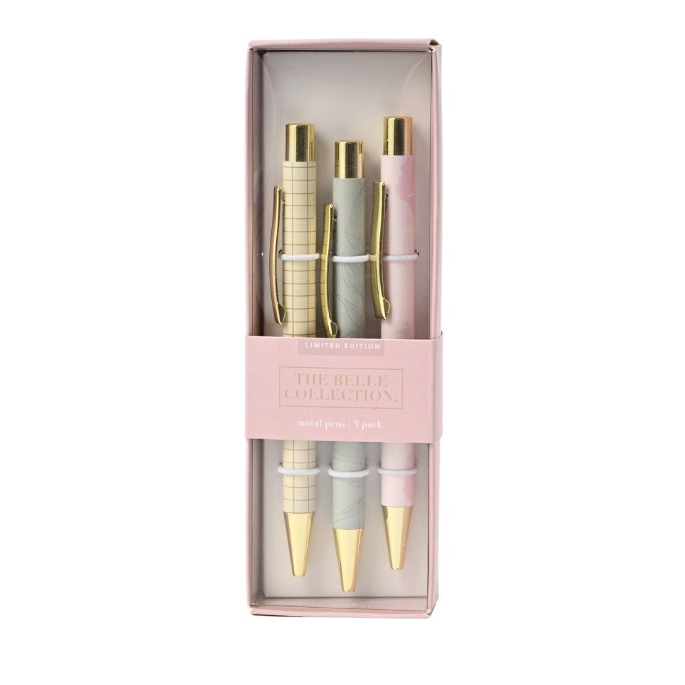 Belle Collection Metal Pens 3pk - BLOOMING